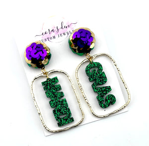Mardi Gras Earrings - Set of 3