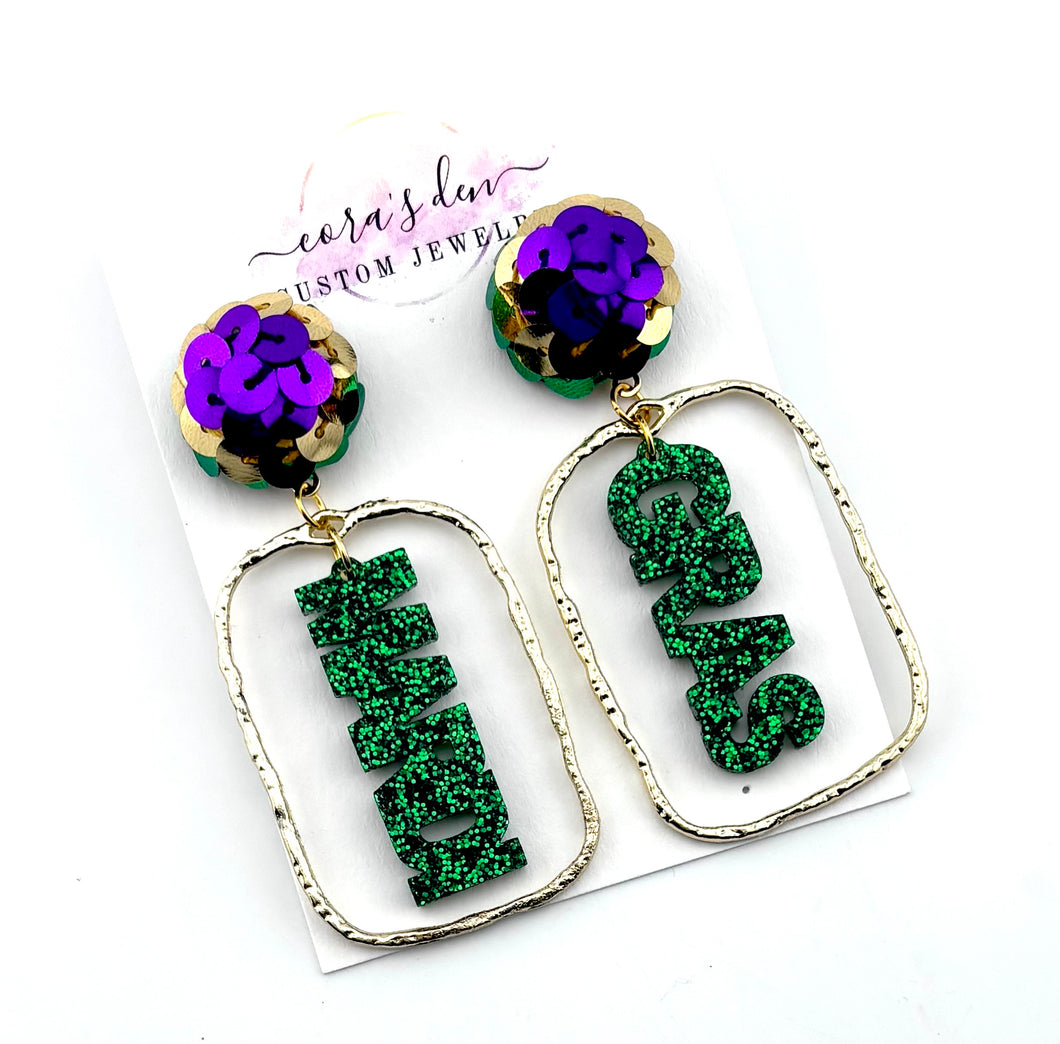 Mardi Gras Earrings - Set of 3
