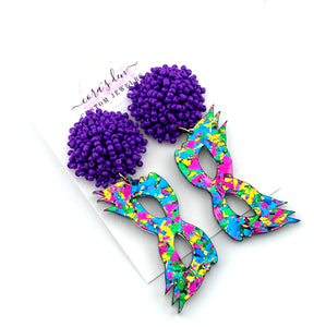 Mardi Gras Earrings - Set of 3