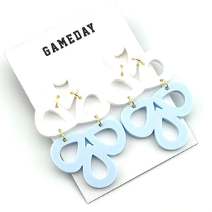 Blue White Geometric Earrings