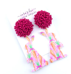 Easter Bunny Carrot Earrings - Set of 3