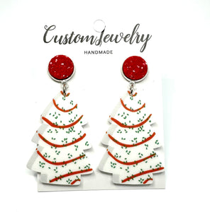 Christmas Tree Cake Earrings