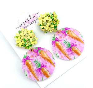 Easter Bunny Carrot Earrings - Set of 3