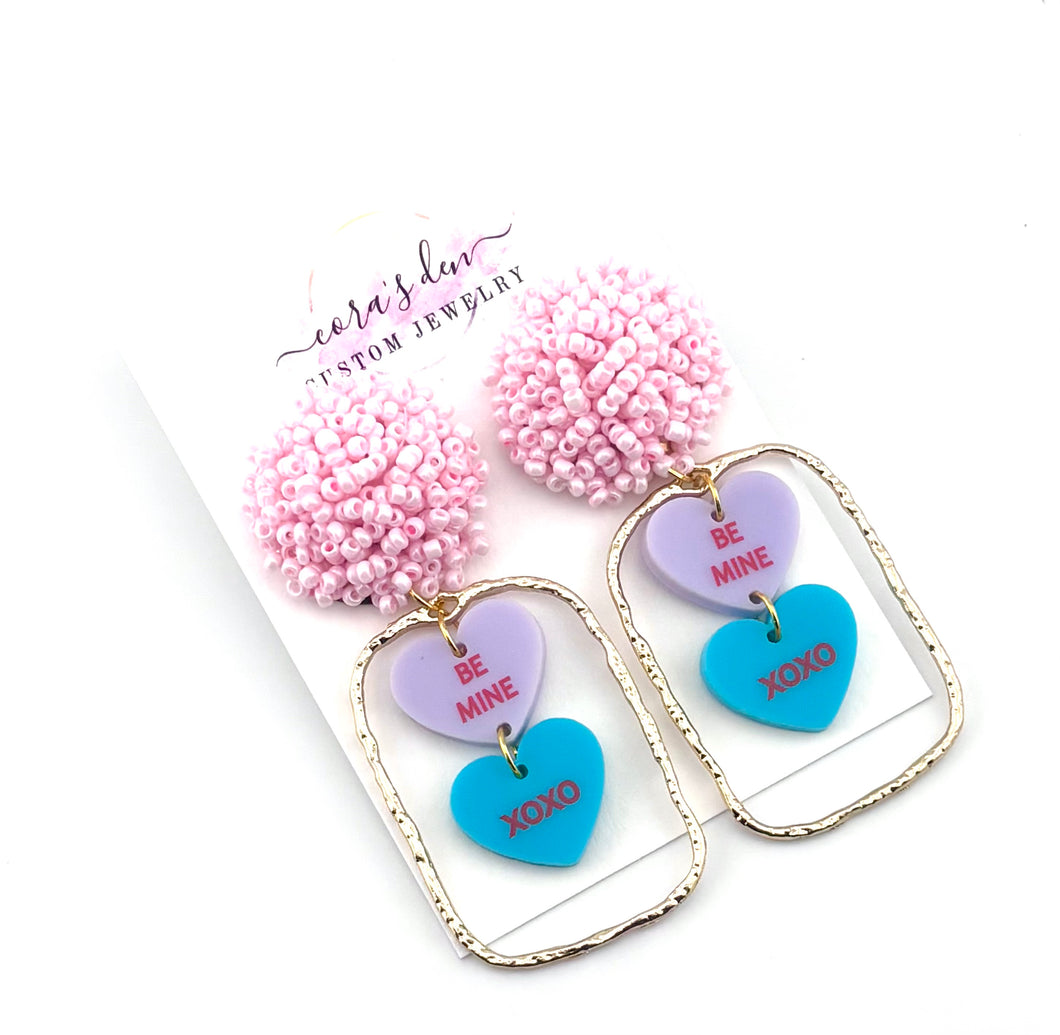 Valentines Conversation Hearts - Set of 3