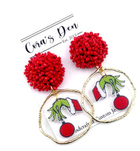 Load image into Gallery viewer, Grinch Earrings - Set of 6
