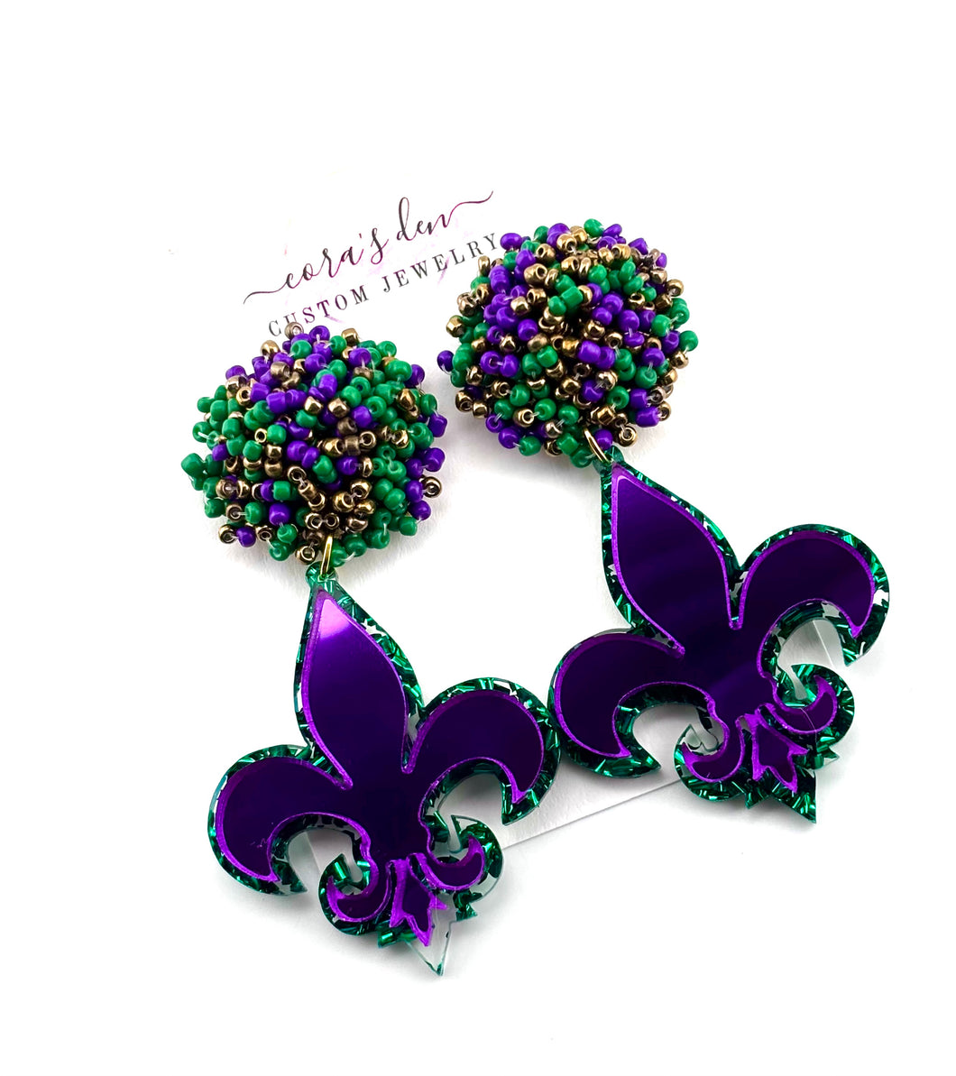 Mardi Gras Earrings - Set of 3