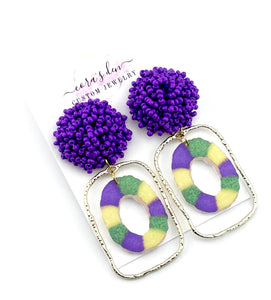 Mardi Gras Earrings - Set of 3
