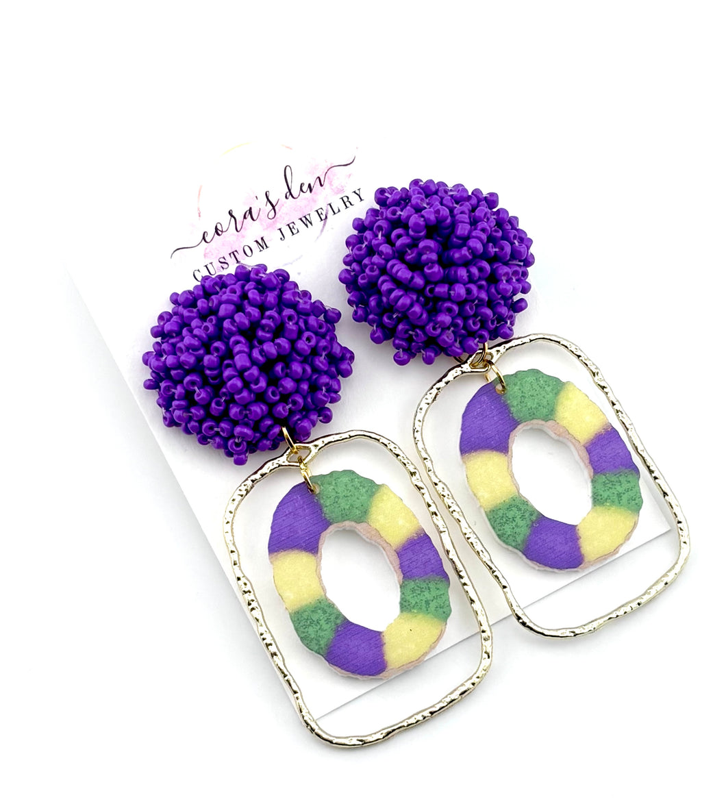 Mardi Gras Earrings - Set of 3