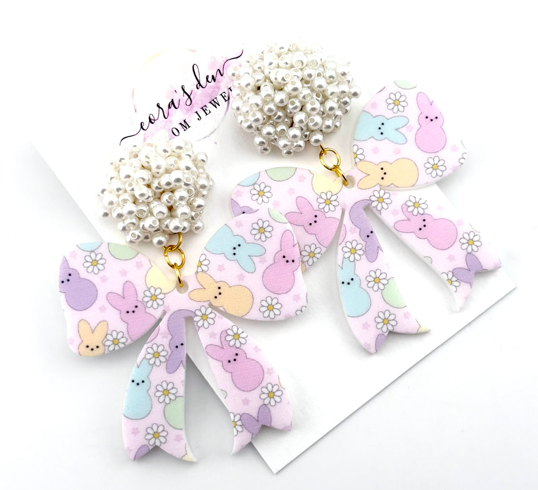 Easter Peep Bow Earrings - Set of 3