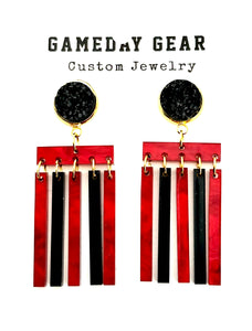 Red and Black Flag Earrings