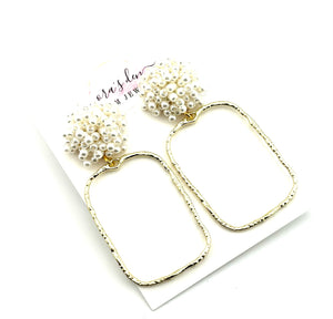 Pearl Cluster Frame Earrings