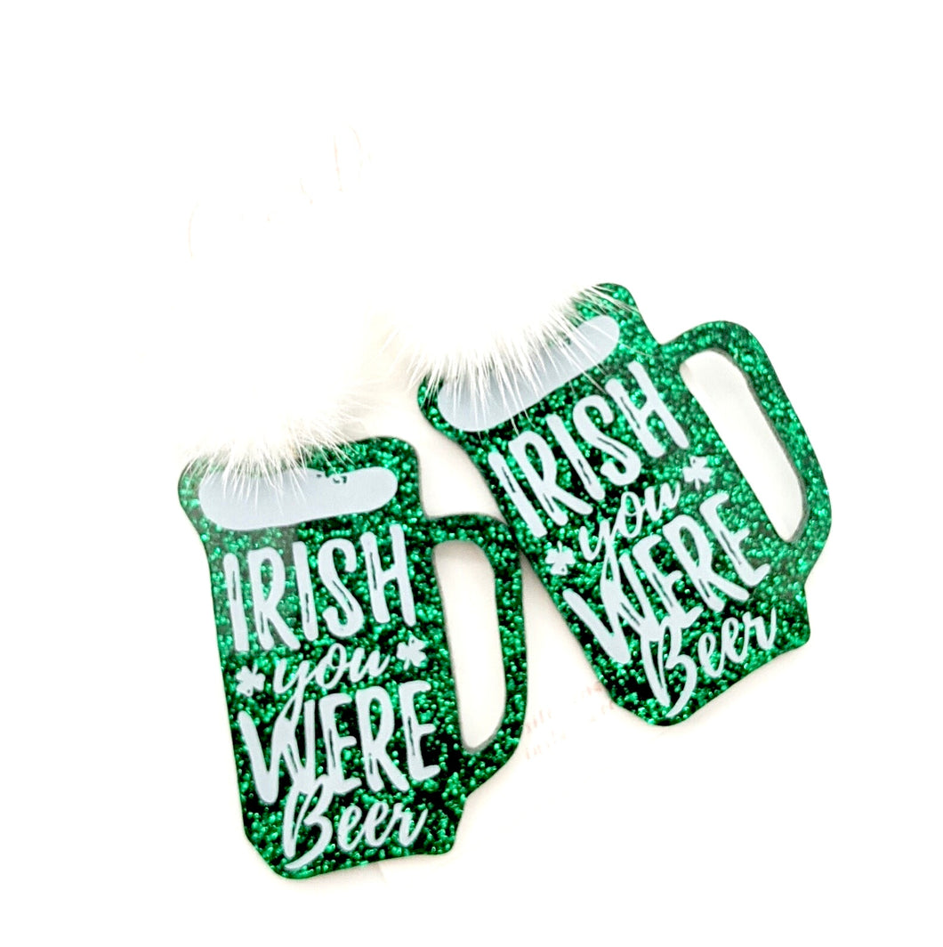 St. Patrick's Beer Mug with white fur top