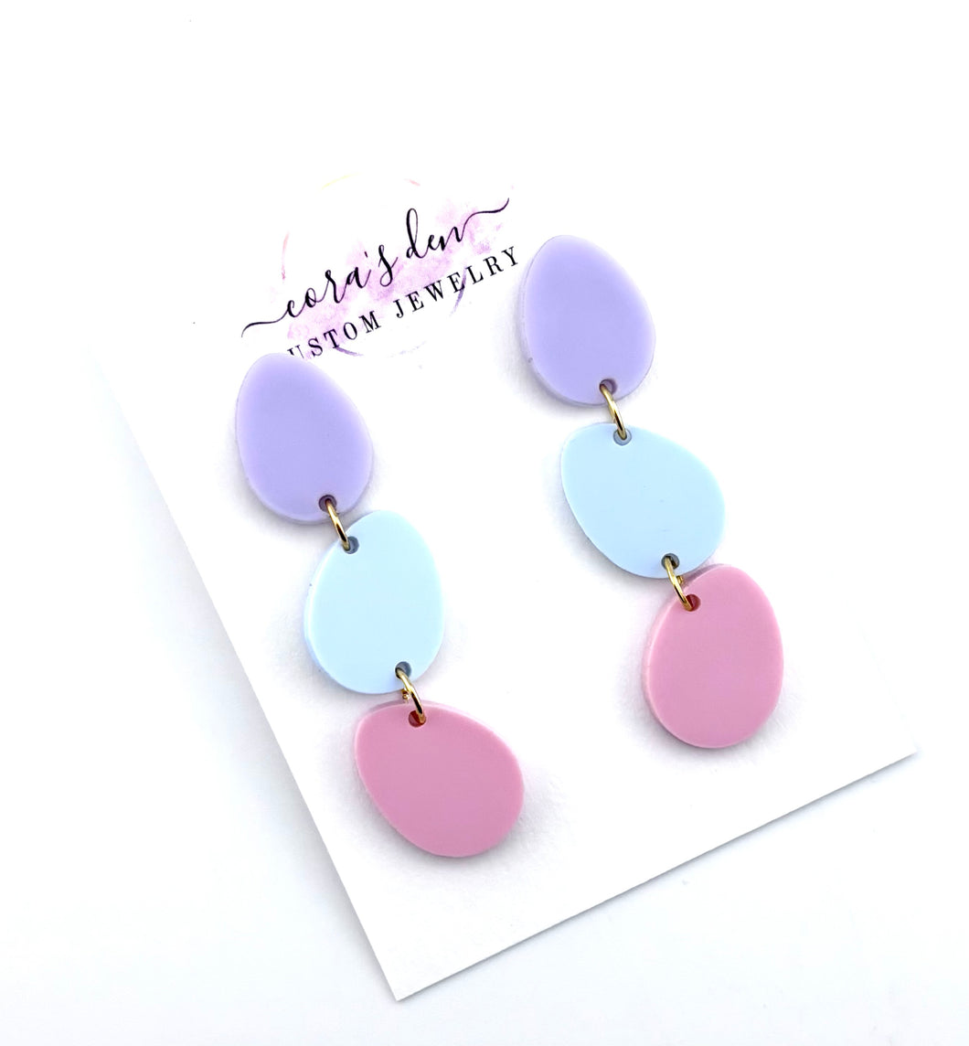Easter Egg Earrings - Set of 3