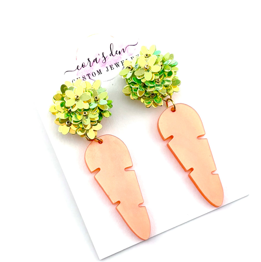 Easter Bunny Carrot Earrings - Set of 3