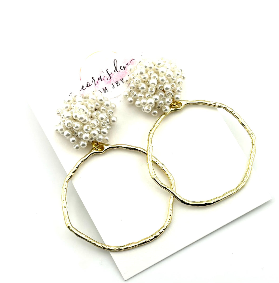 Pearl Cluster Frame Earrings