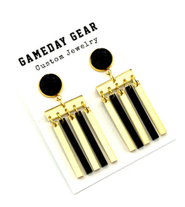 Black Gold Flag Earrings