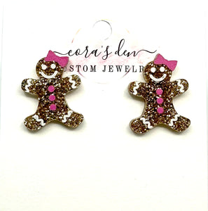 Gingerbread Girl Stud Earrings