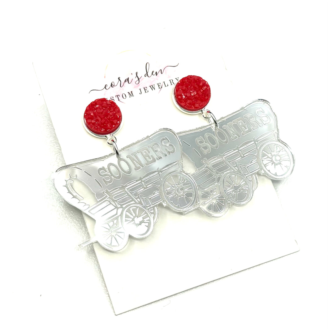 Oklahoma Boomer Sooner Earrings