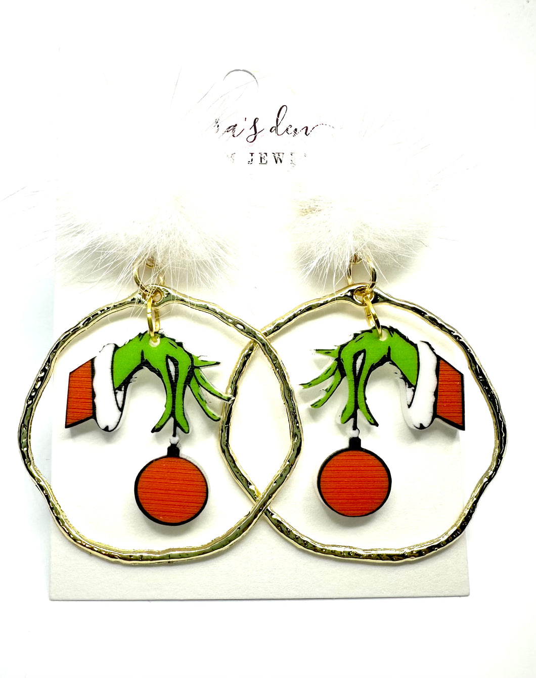 Grinch Hand Earrings