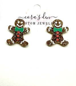 Gingerbread Boy Stud Earrings