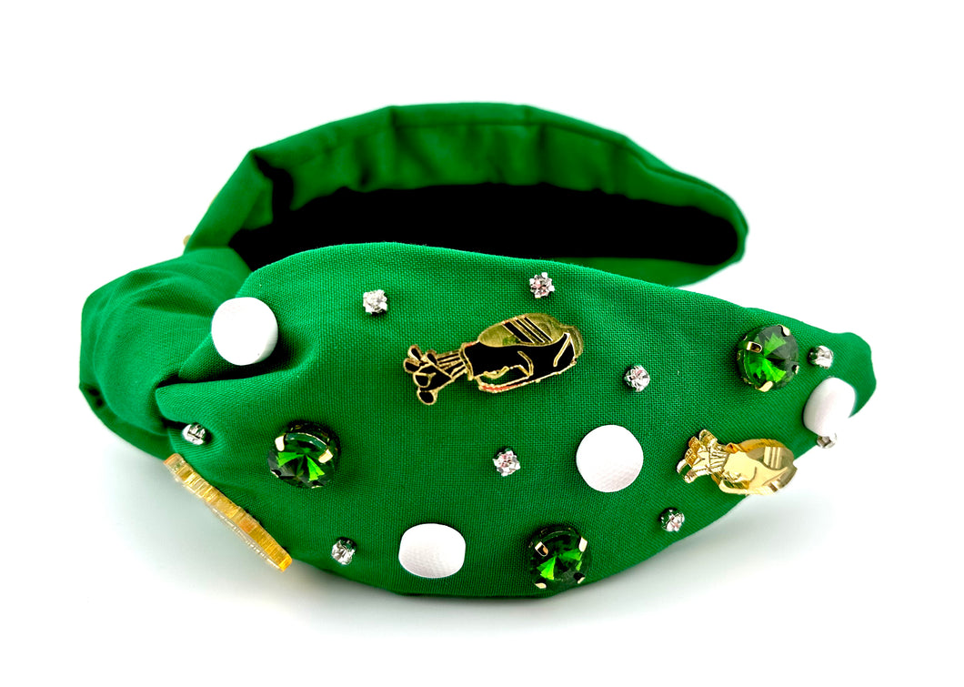 Golf Ball  / Bag Headband Green