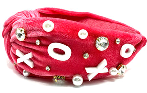 Velvet Hot Pink XoXo Headband