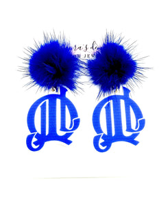 Junior League Earring - Blue Fur Top