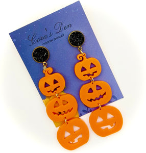 Halloween Jack-O-Lantern Earrings