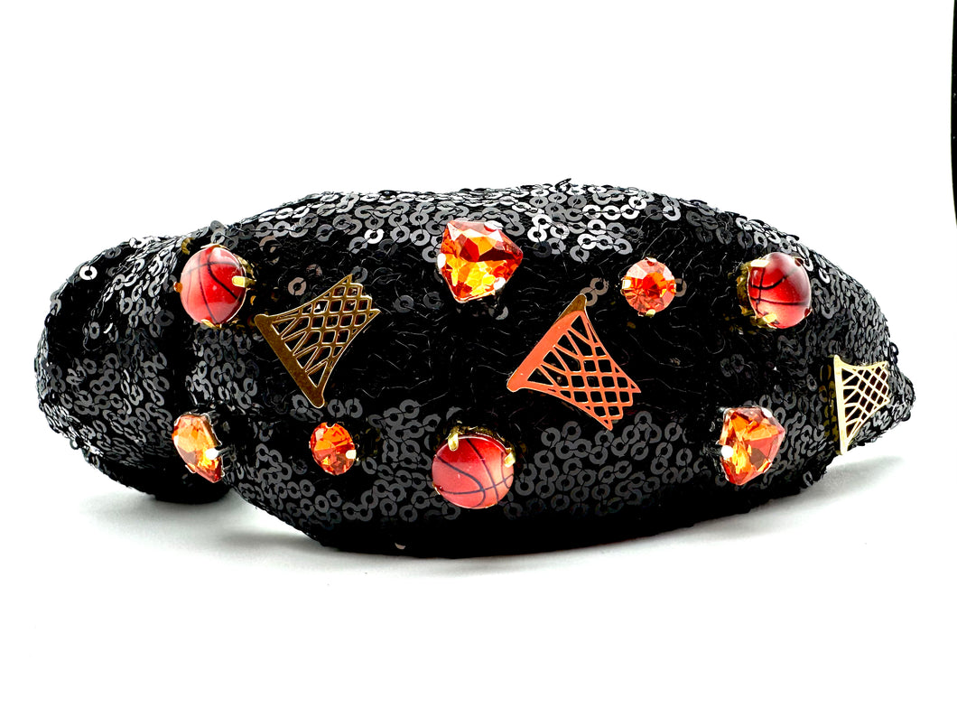 Black/Orange Basketball Headband