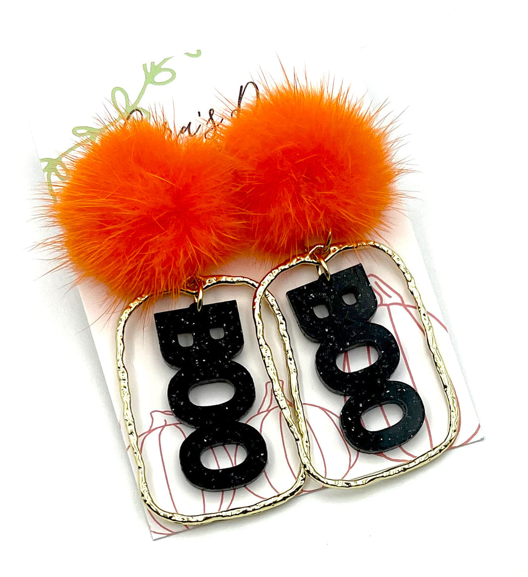 Halloween BOO Frame Earrings