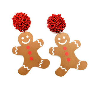 Gingerbread Man Earrings