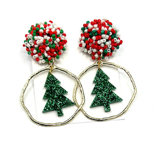 Christmas Tree Frame Earrings