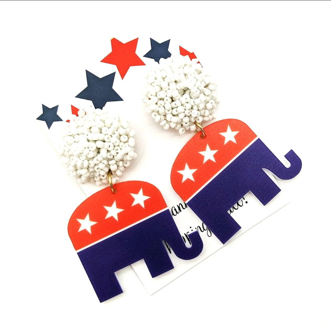 Republican Elephant Earrings