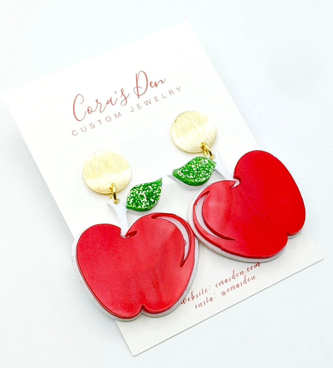 Teacher Apple Earrings