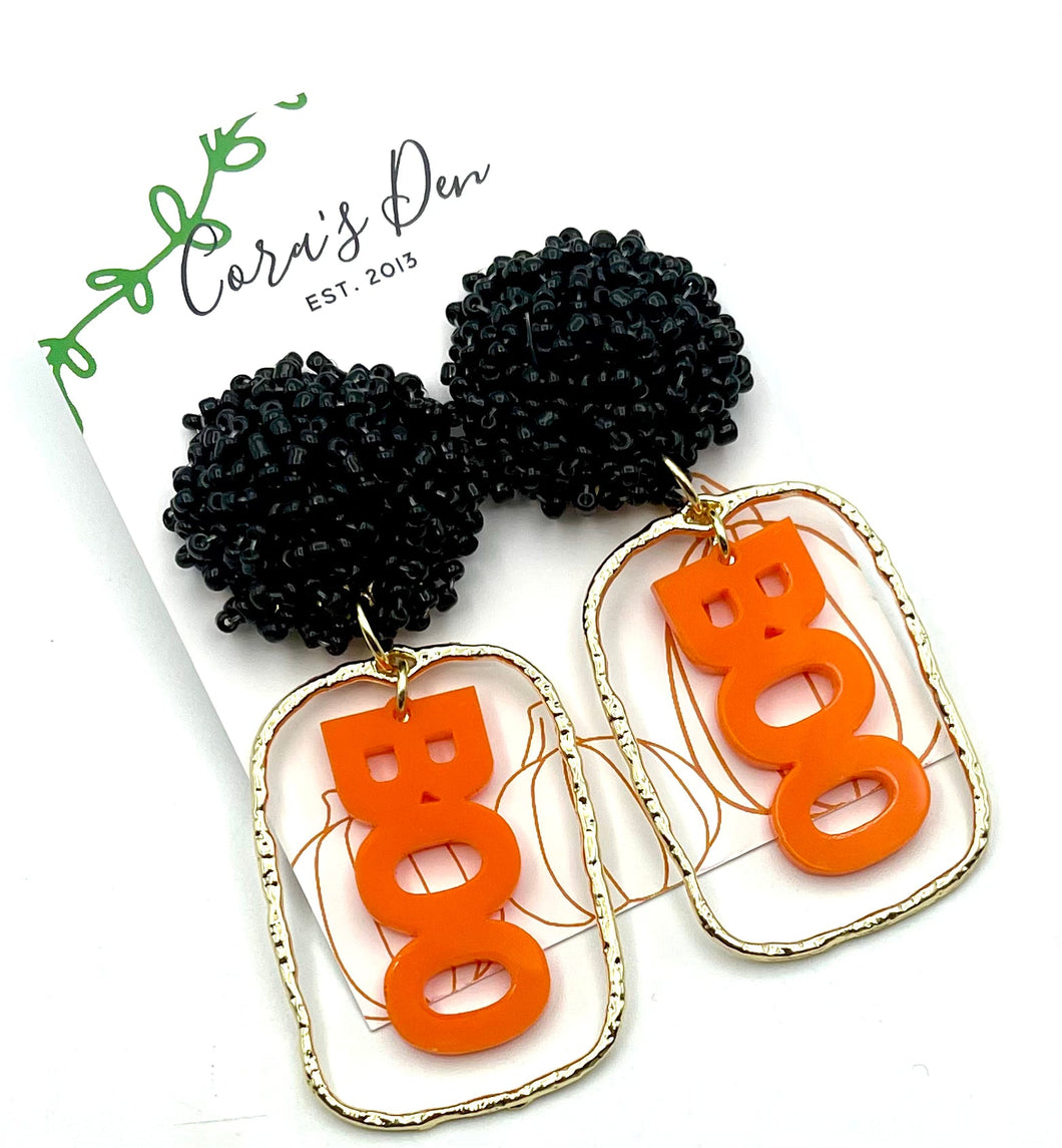 Halloween BOO Frame Earrings