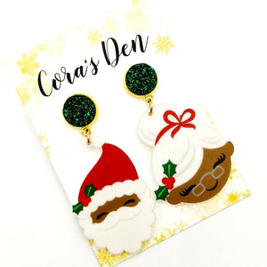 Mr Mrs Claus Earrings