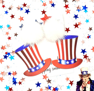 Uncle Sam Hat Earrings