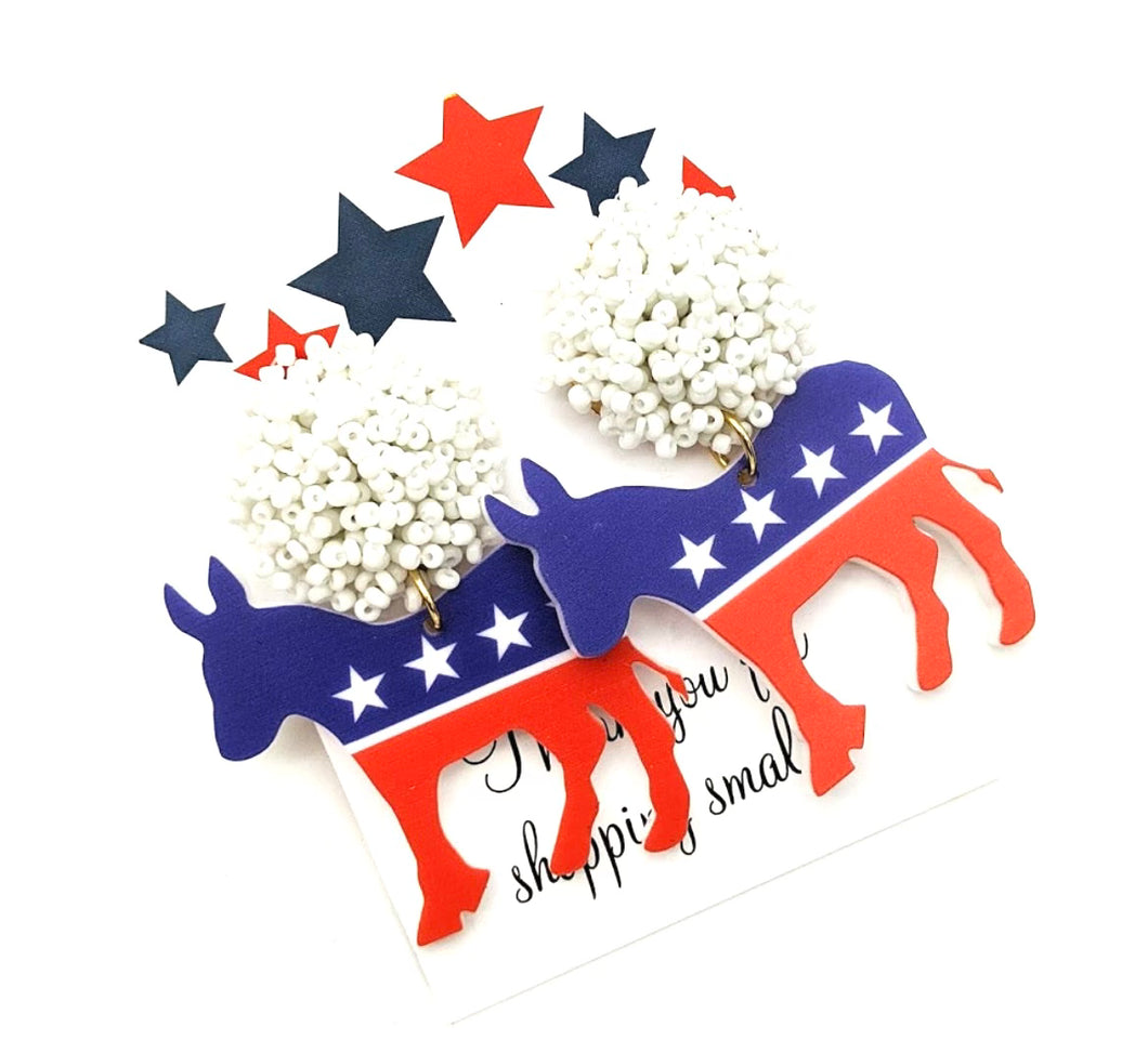 Democrat Donkey Earrings