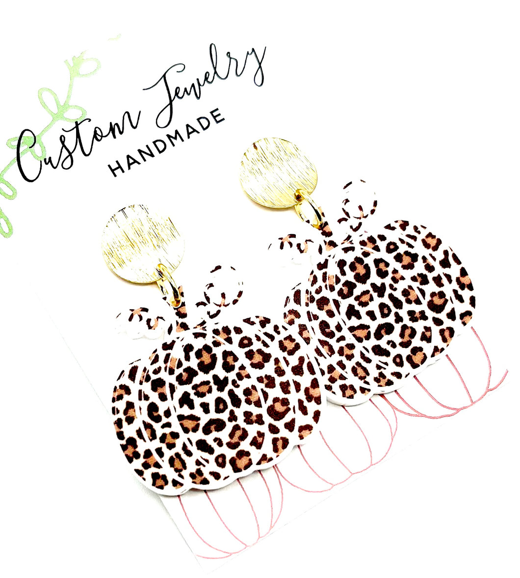 Leopard Pumpkin Earrings