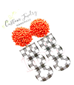 Gingham Boo Earrings