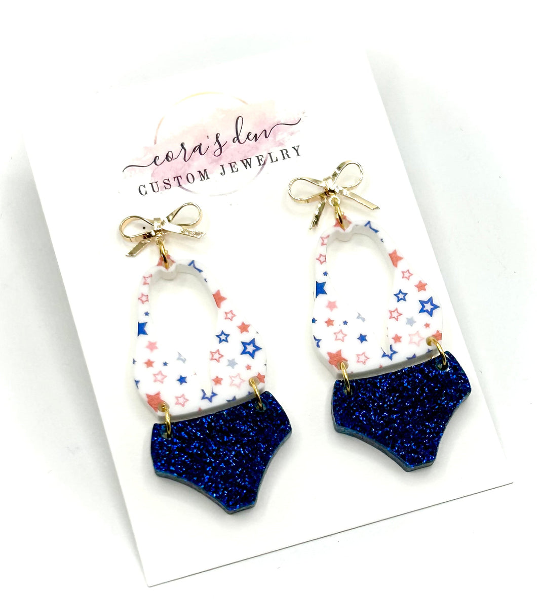 Patriotic Swimsuit Earrings