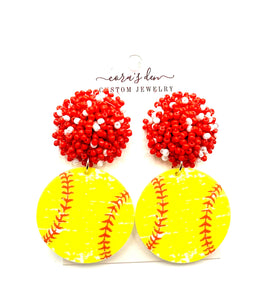 Softball Earrings