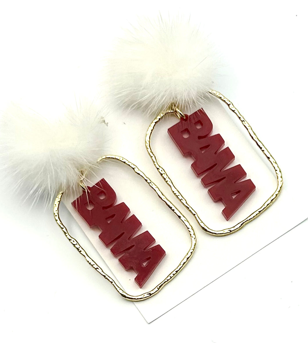 Alabama BAMA Frame Earrings