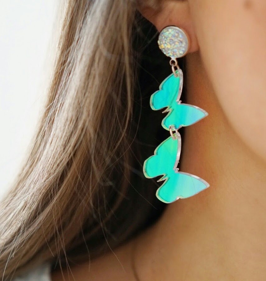 Iridescent Butterfly Earrings