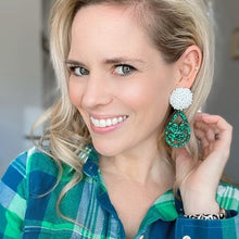 Load image into Gallery viewer, Shamrock Teardrop Earrings
