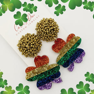 Rainbow Shamrock Earrings