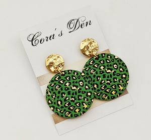 Leopard Disc Earrings