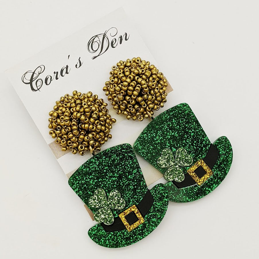 St. Patricks Day Hat Earrings