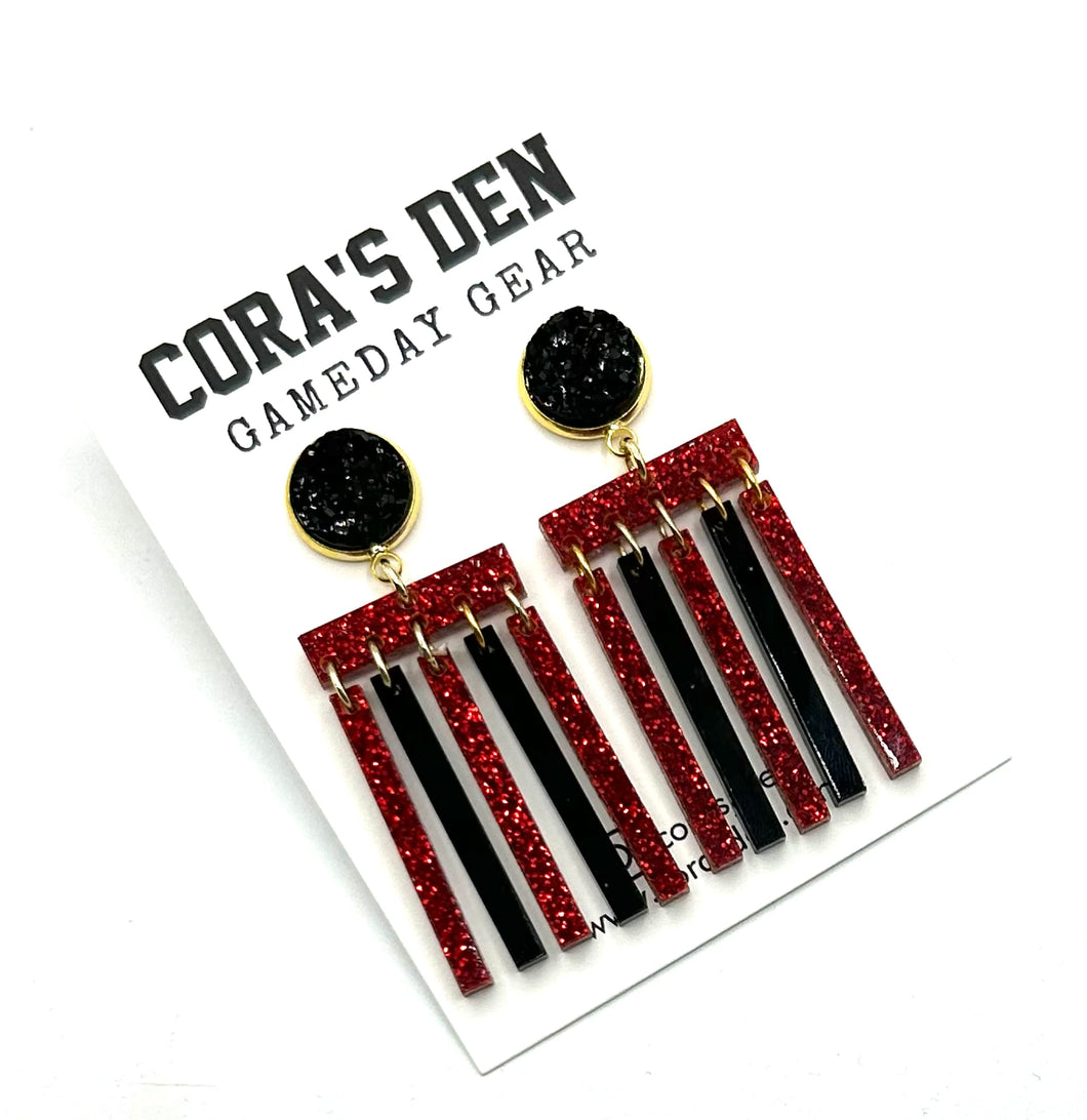 Red Black Flag Earrings