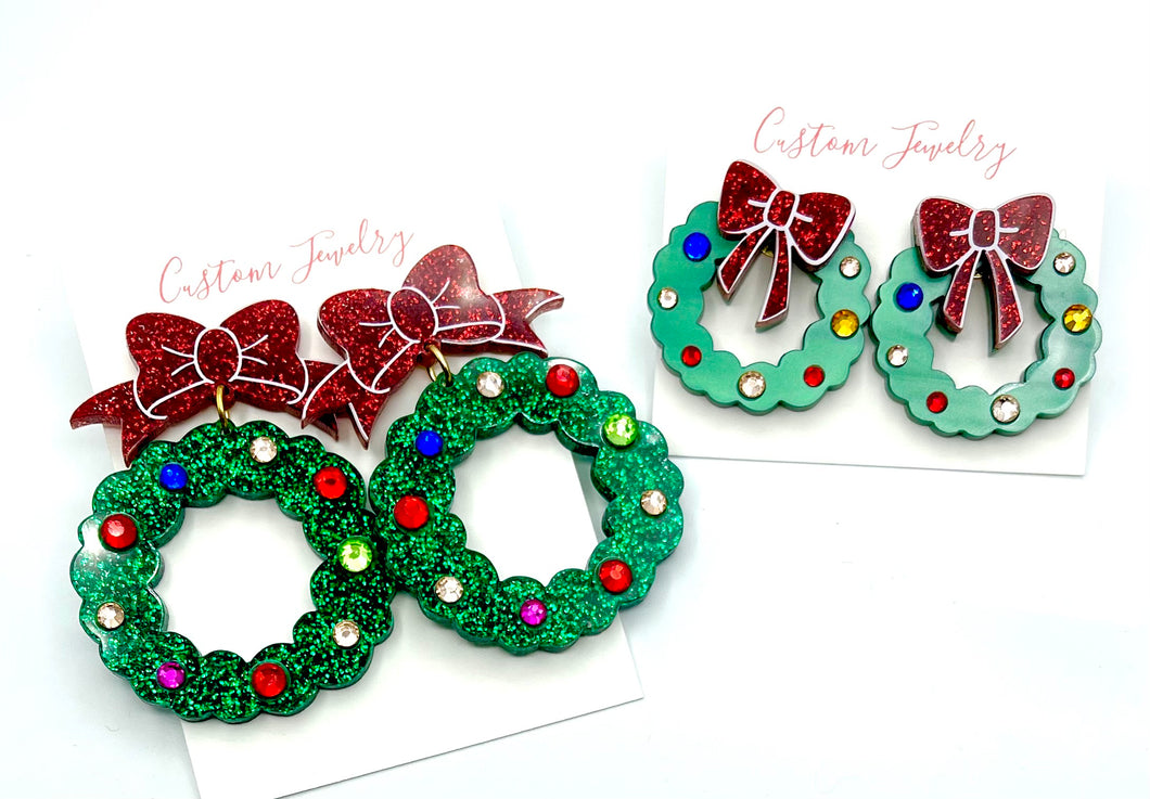 Christmas Wreath Earrings